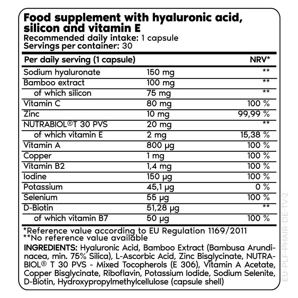 Supplement facts per serving